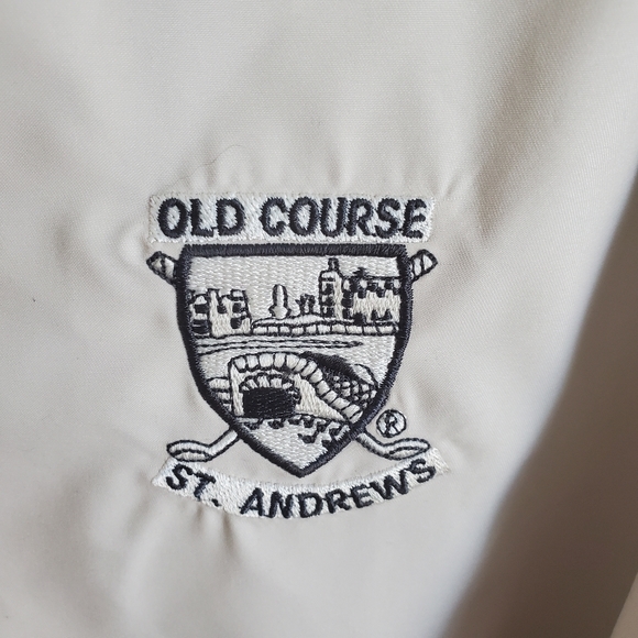 TOM MORRIS The Old Course St Andrews Embroidered Zip Jacket Mens Size Medium - Picture 2 of 8